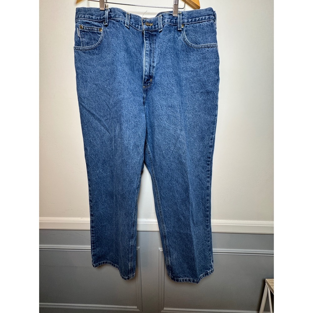 Carhartt B167 DST Loose Fit Blue Denim Jeans‎ Mens 44x32 Workwear Medium Wash